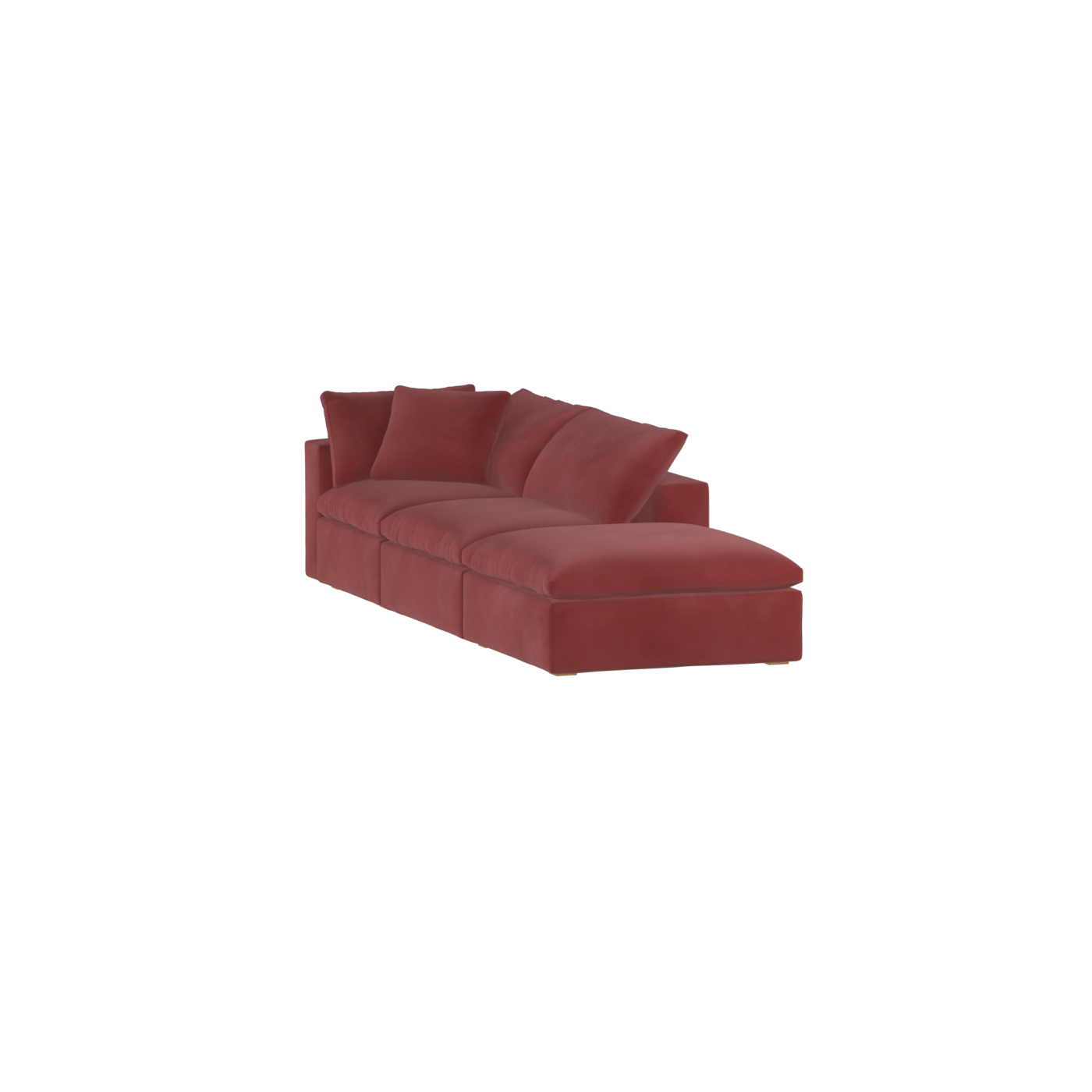 Canapé d'angle modulable Ari avec pouf - Large choix de tissus