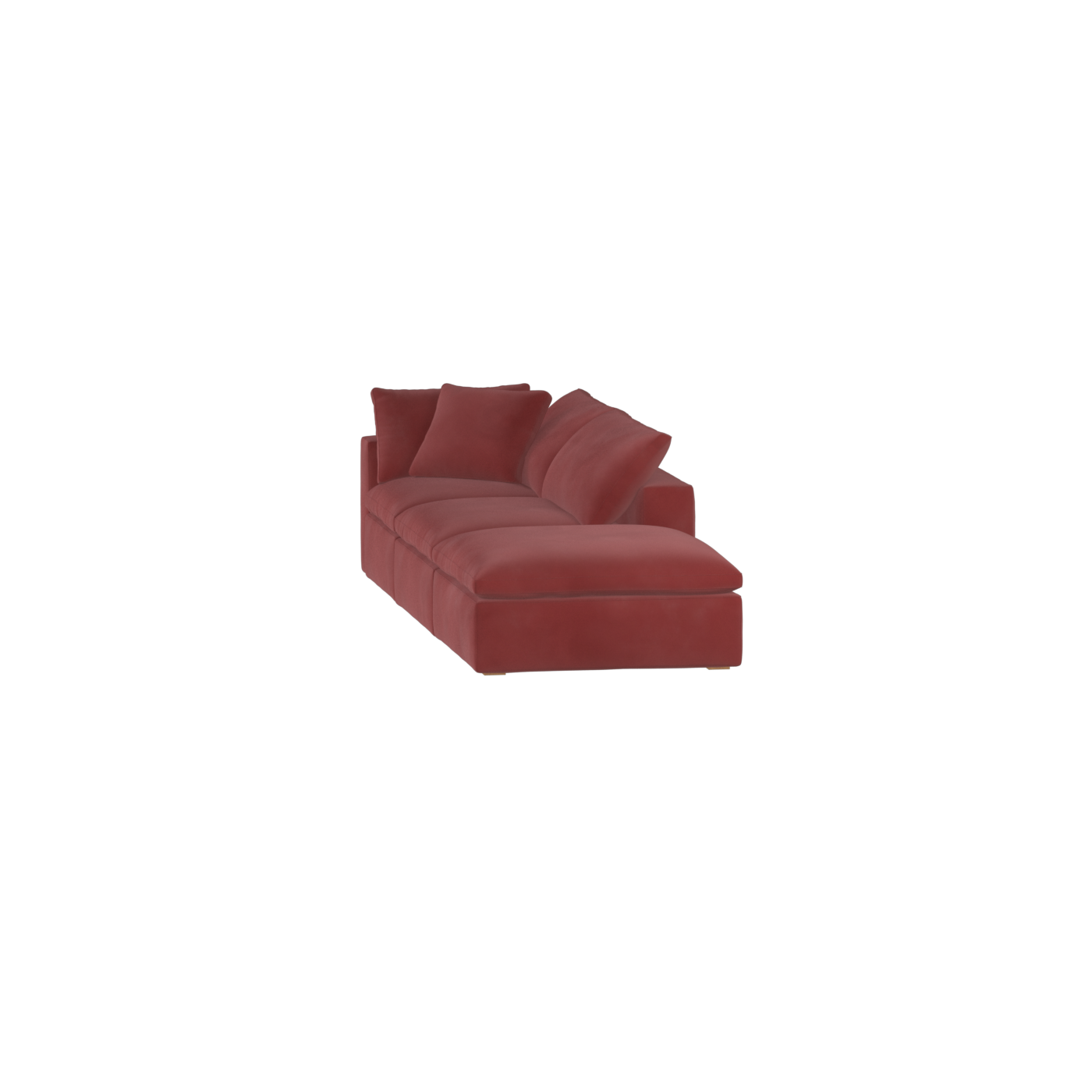 Canapé d'angle modulable Ari avec pouf - Large choix de tissus