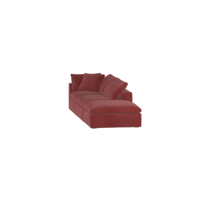 Canapé d'angle modulable Ari avec pouf - Large choix de tissus