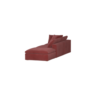 Canapé d'angle modulable Ari avec pouf - Large choix de tissus