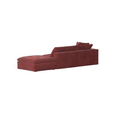 Canapé d'angle modulable Ari avec pouf - Large choix de tissus