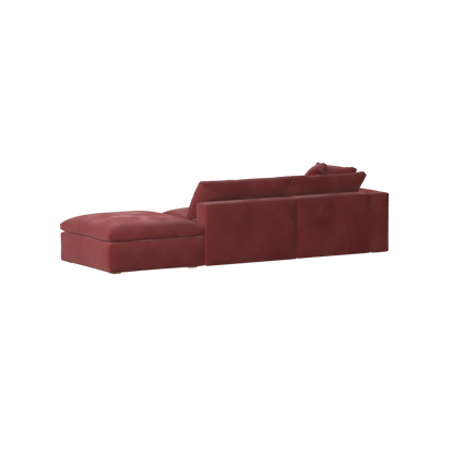 Canapé d'angle modulable Ari avec pouf - Large choix de tissus