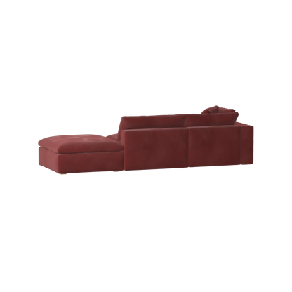 Canapé d'angle modulable Ari avec pouf - Large choix de tissus