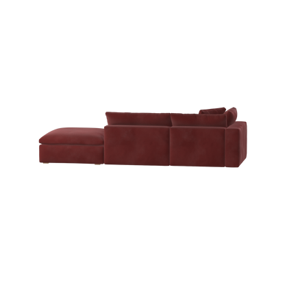 Canapé d'angle modulable Ari avec pouf - Large choix de tissus