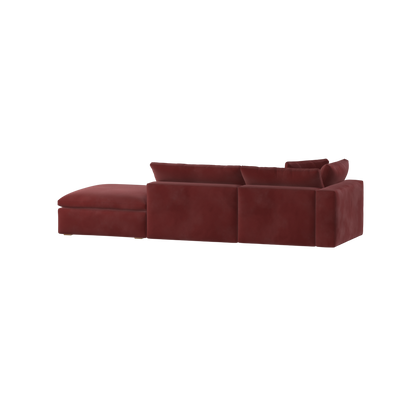 Canapé d'angle modulable Ari avec pouf - Large choix de tissus