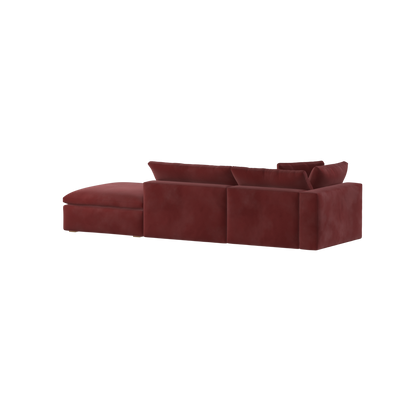 Canapé d'angle modulable Ari avec pouf - Large choix de tissus