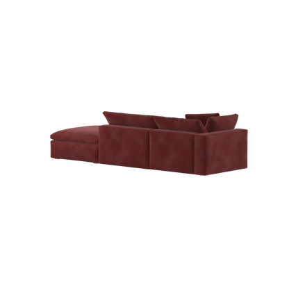 Canapé d'angle modulable Ari avec pouf - Large choix de tissus