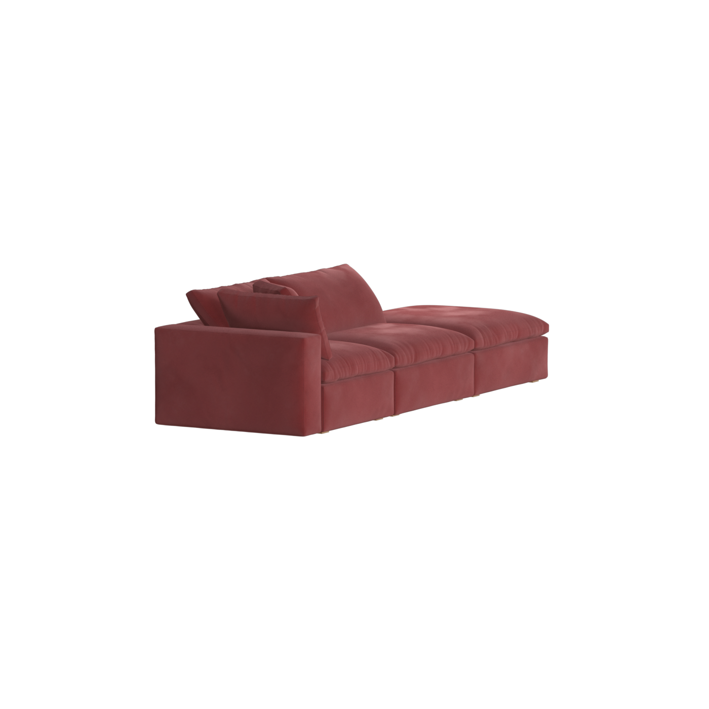 Canapé d'angle modulable Ari avec pouf - Large choix de tissus