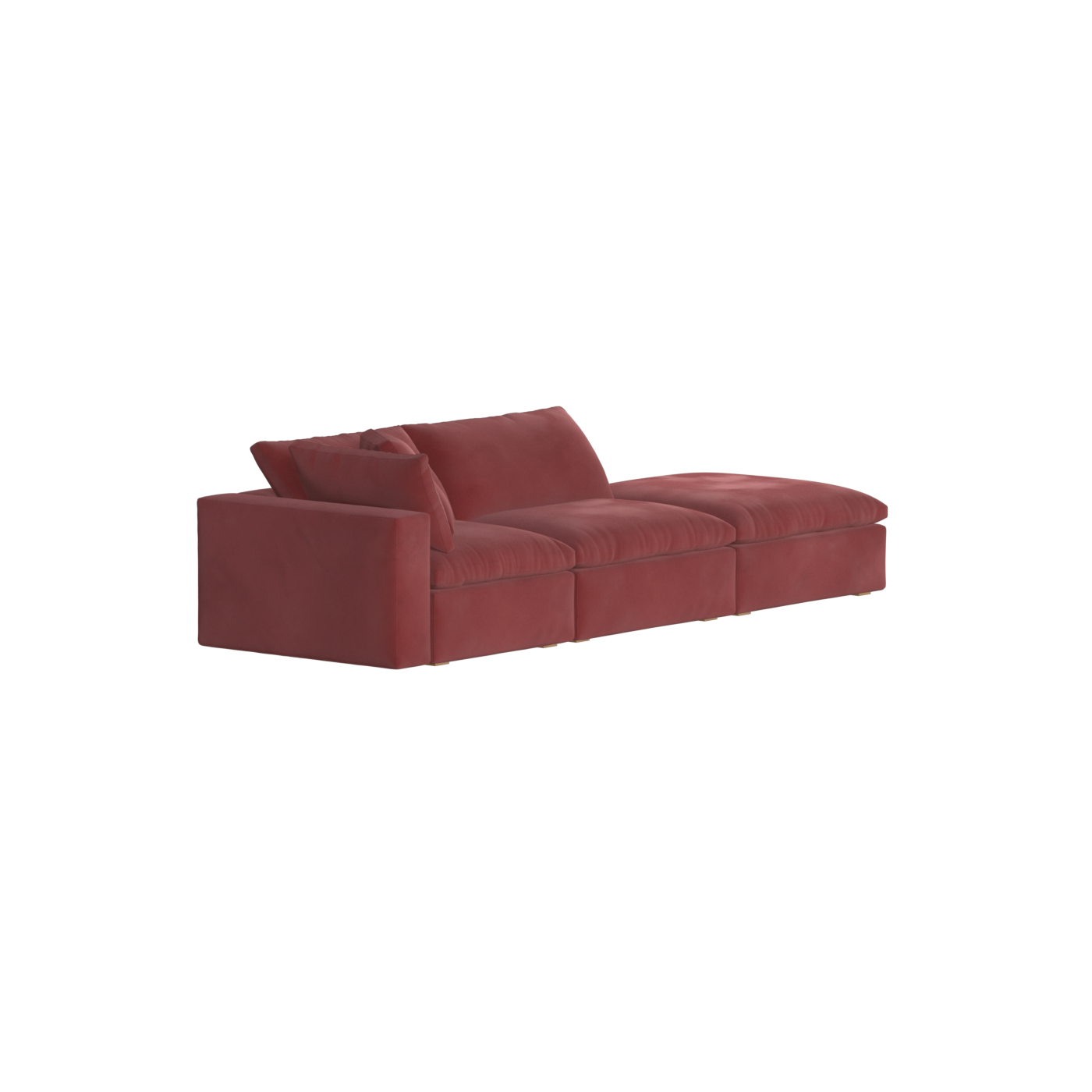 Canapé d'angle modulable Ari avec pouf - Large choix de tissus