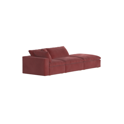 Canapé d'angle modulable Ari avec pouf - Large choix de tissus