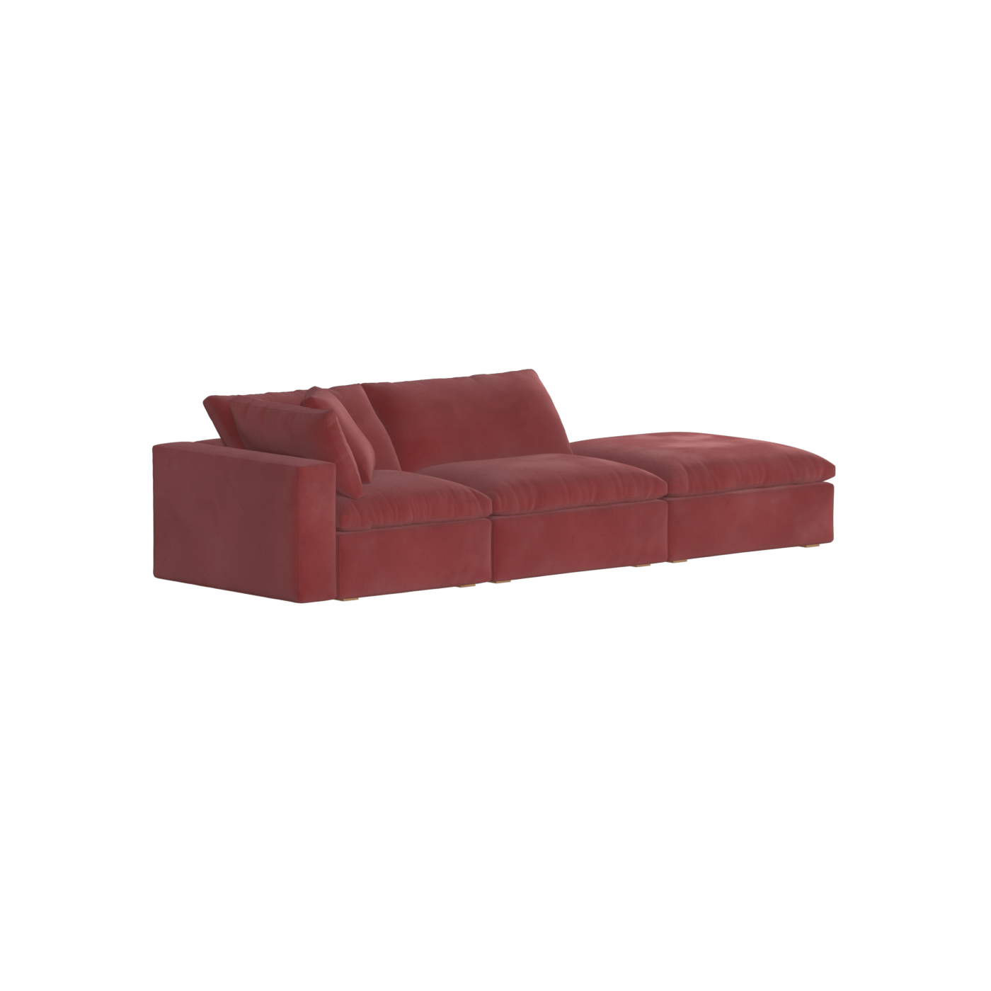 Canapé d'angle modulable Ari avec pouf - Large choix de tissus