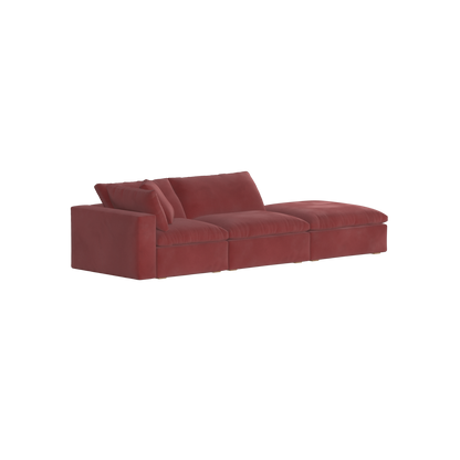 Canapé d'angle modulable Ari avec pouf - Large choix de tissus