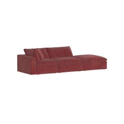 Canapé d'angle modulable Ari avec pouf - Large choix de tissus