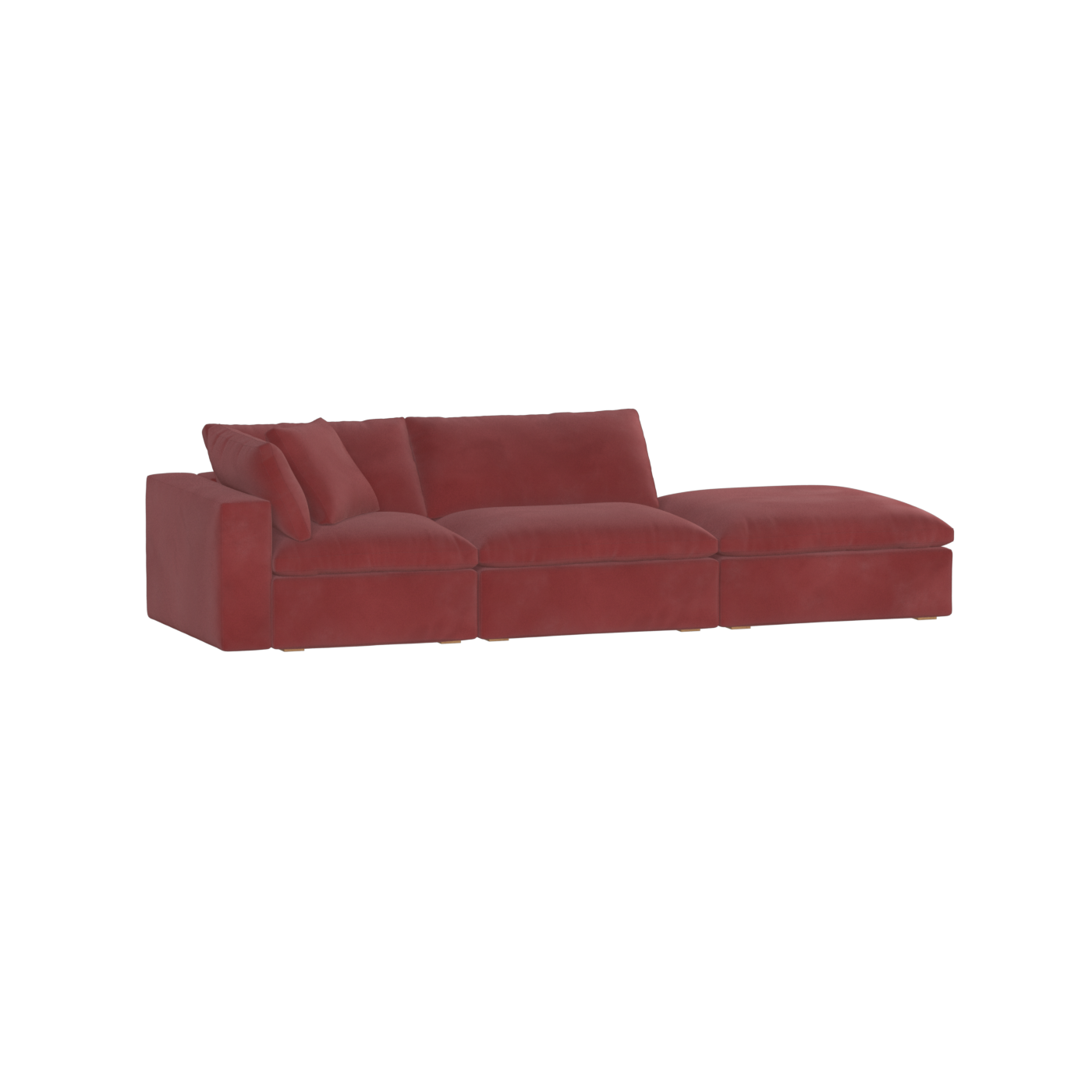 Canapé d'angle modulable Ari avec pouf - Large choix de tissus