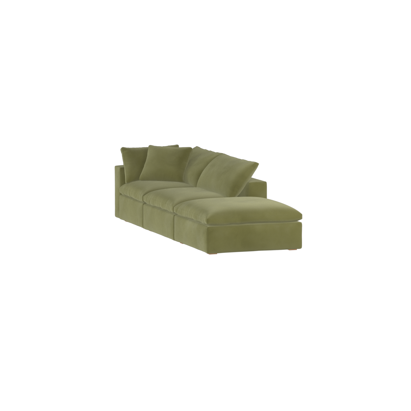 Canapé d'angle modulable Ari avec pouf - Large choix de tissus
