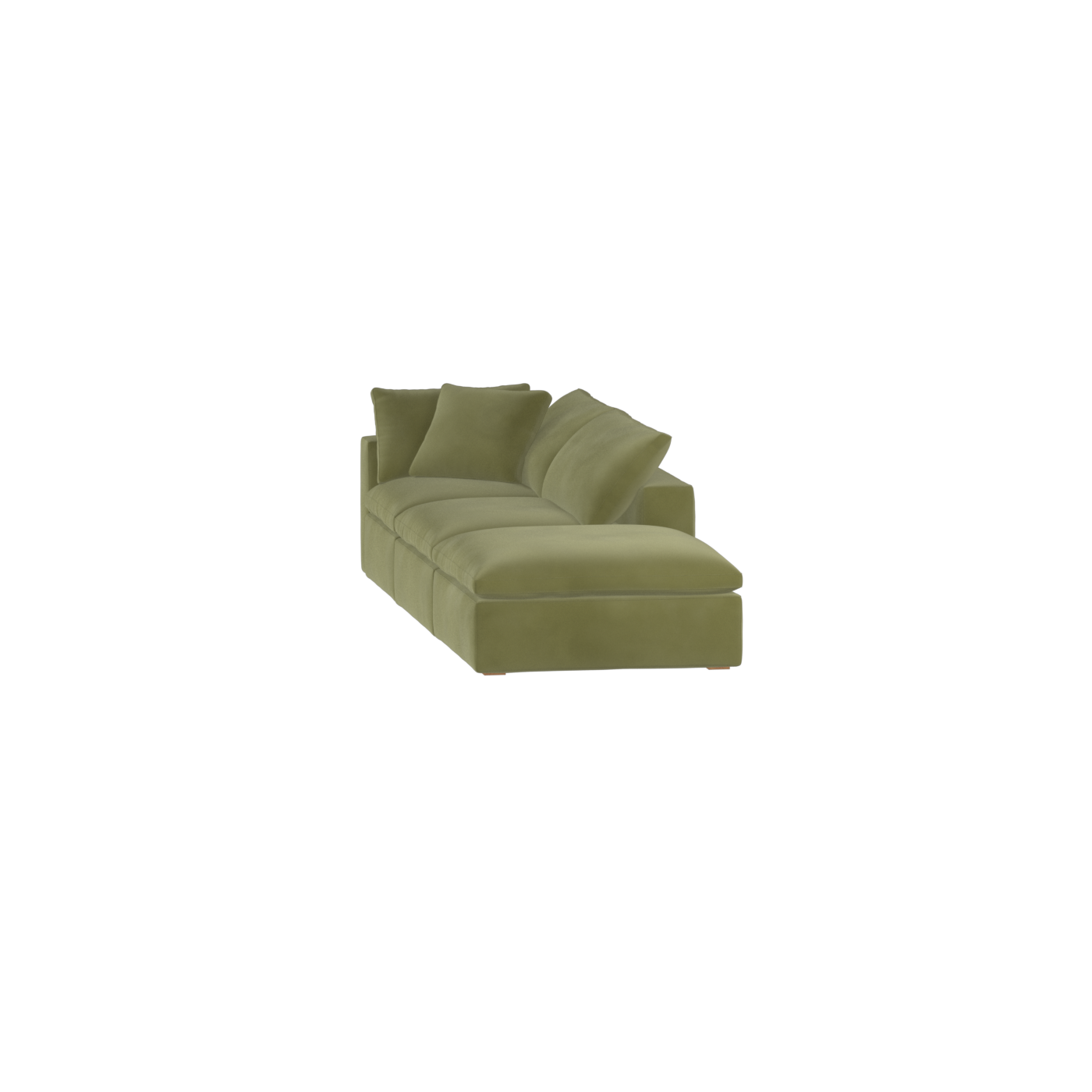 Canapé d'angle modulable Ari avec pouf - Large choix de tissus