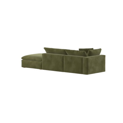 Canapé d'angle modulable Ari avec pouf - Large choix de tissus