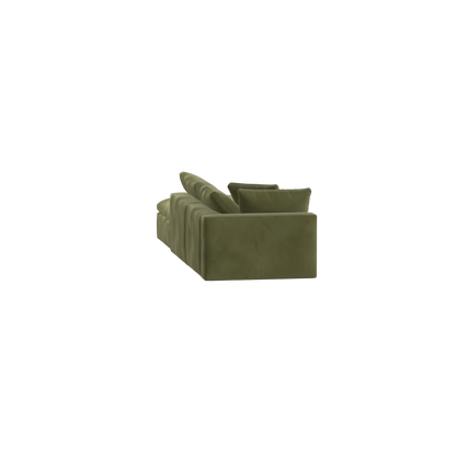 Canapé d'angle modulable Ari avec pouf - Large choix de tissus