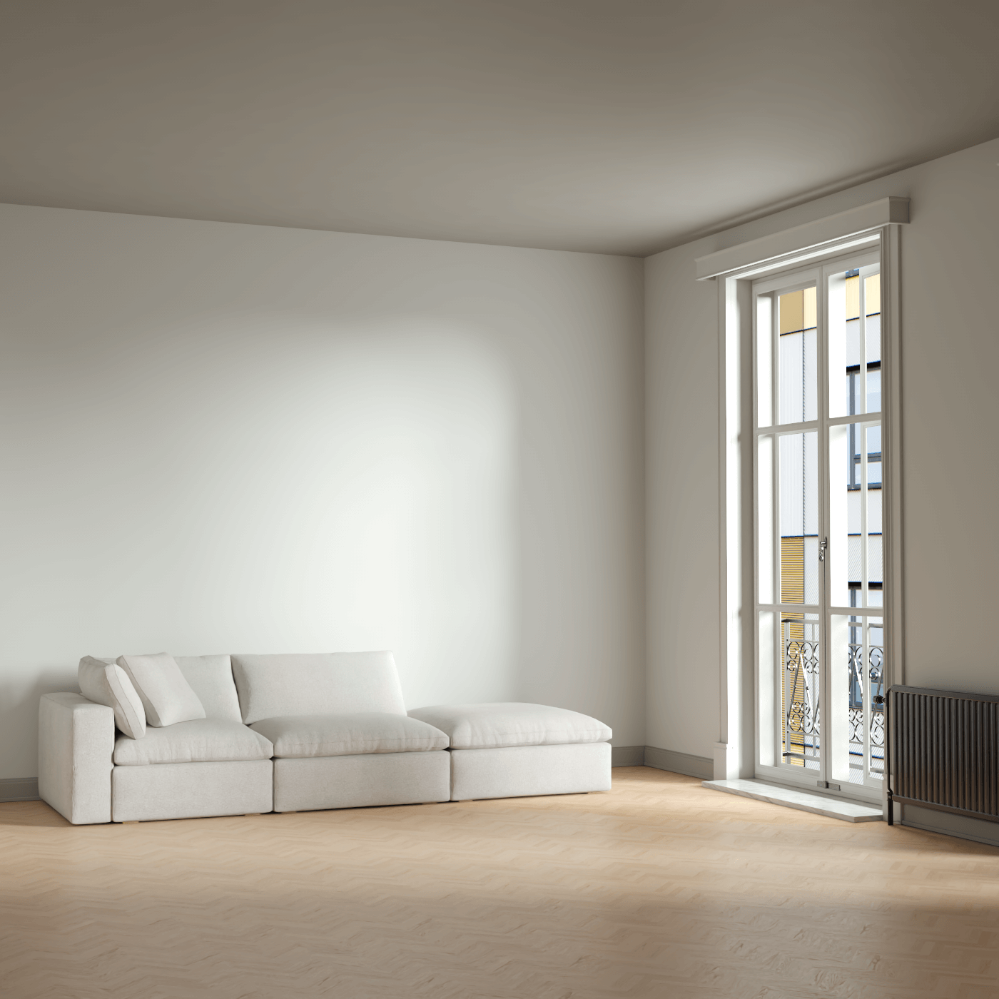 Ari modulares Ecksofa mit Sitzhocker