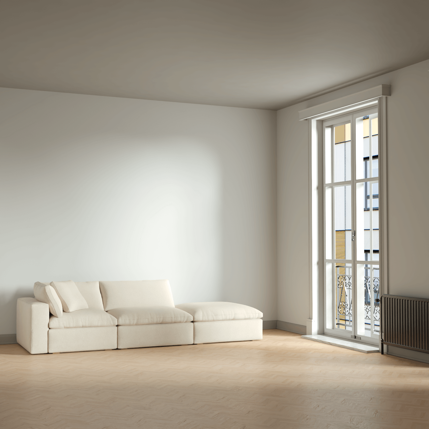 Ari modulares Ecksofa mit Sitzhocker