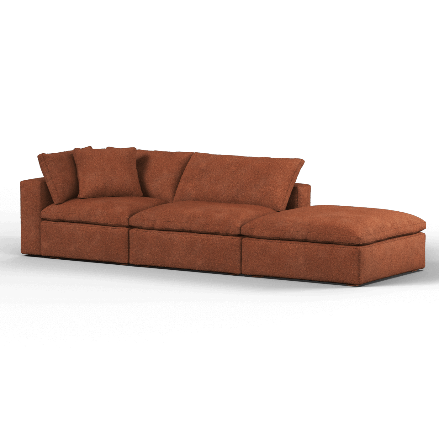 Canapé d'angle modulable Ari avec pouf - Large choix de tissus