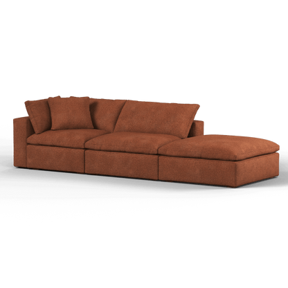 Canapé d'angle modulable Ari avec pouf - Large choix de tissus