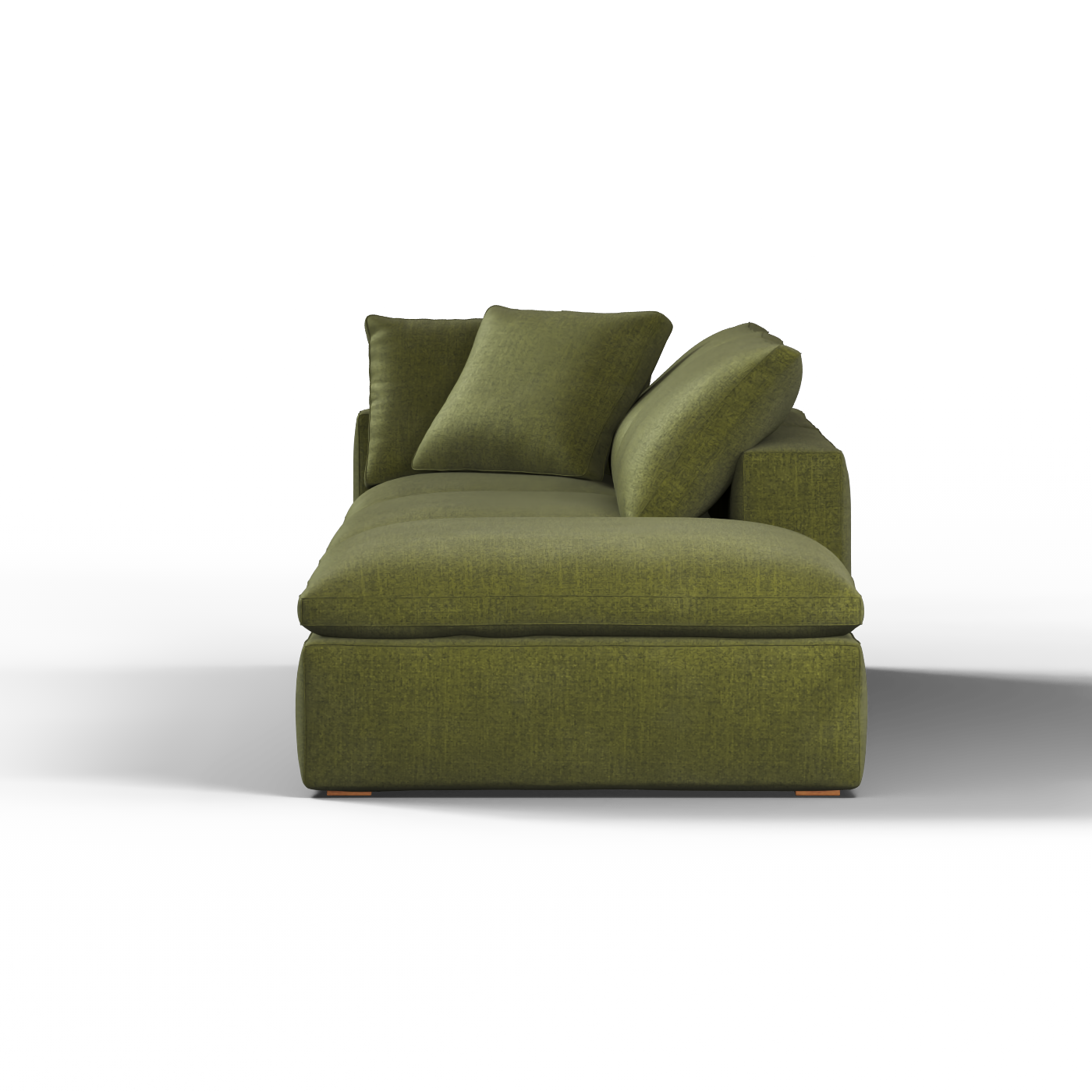 Canapé d'angle modulable Ari avec pouf - Large choix de tissus