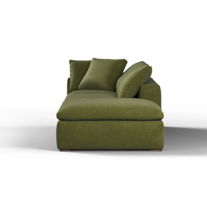 Canapé d'angle modulable Ari avec pouf - Large choix de tissus