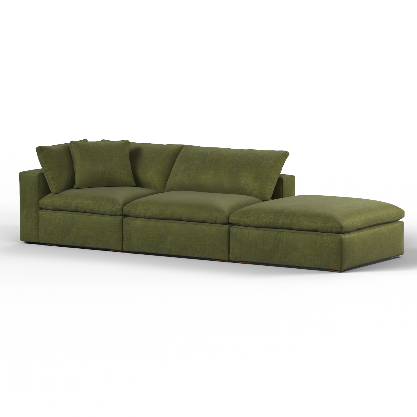 Canapé d'angle modulable Ari avec pouf - Large choix de tissus