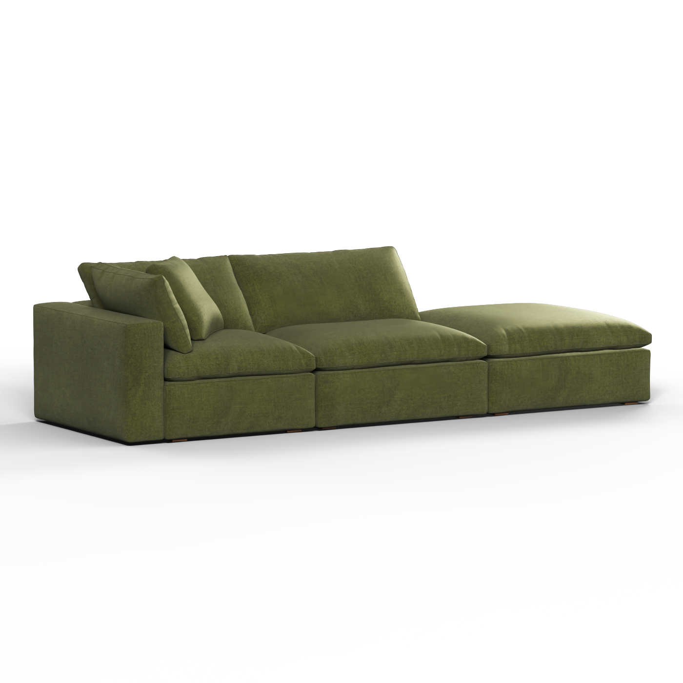 Canapé d'angle modulable Ari avec pouf - Large choix de tissus