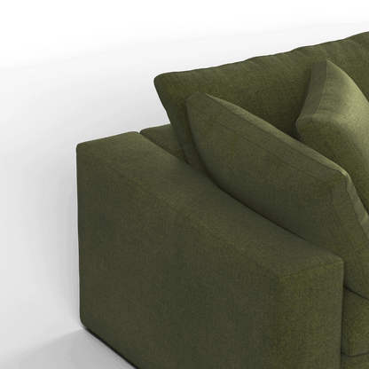 Canapé d'angle modulable Ari avec pouf - Large choix de tissus