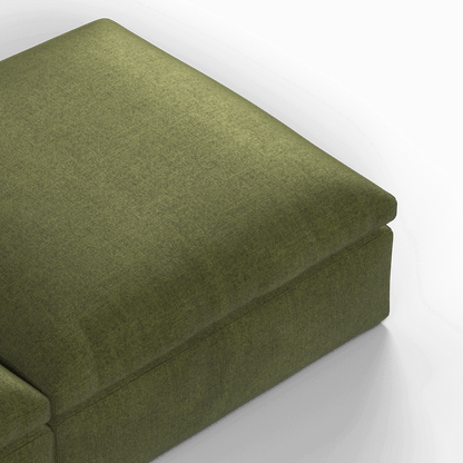 Canapé d'angle modulable Ari avec pouf - Large choix de tissus