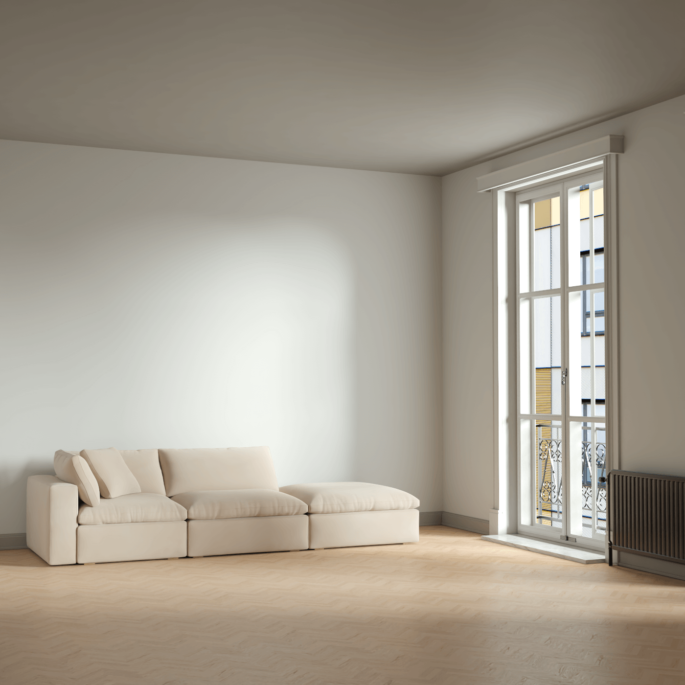 Ari modulares Ecksofa mit Sitzhocker