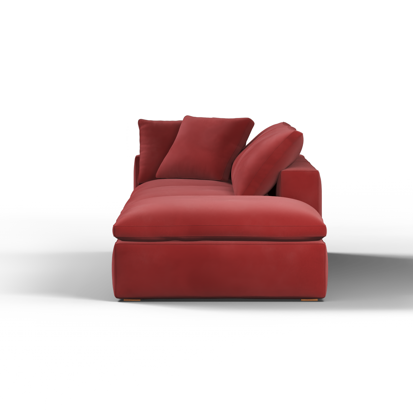Canapé d'angle modulable Ari avec pouf - Large choix de tissus