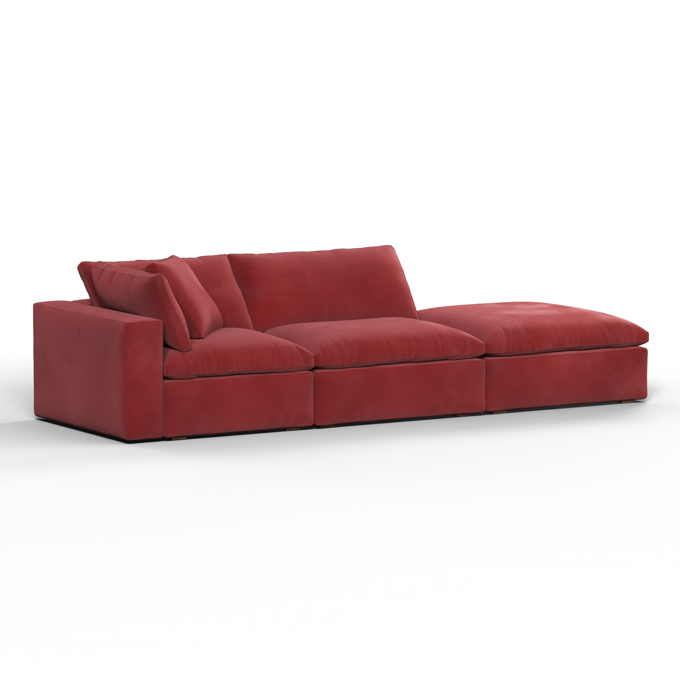 Canapé d'angle modulable Ari avec pouf - Large choix de tissus
