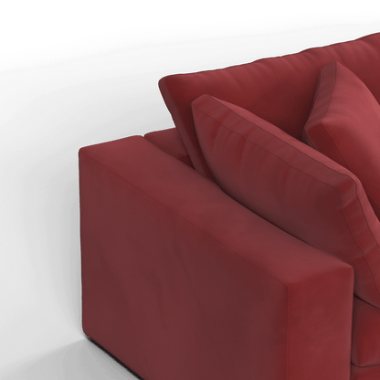 Canapé d'angle modulable Ari avec pouf - Large choix de tissus