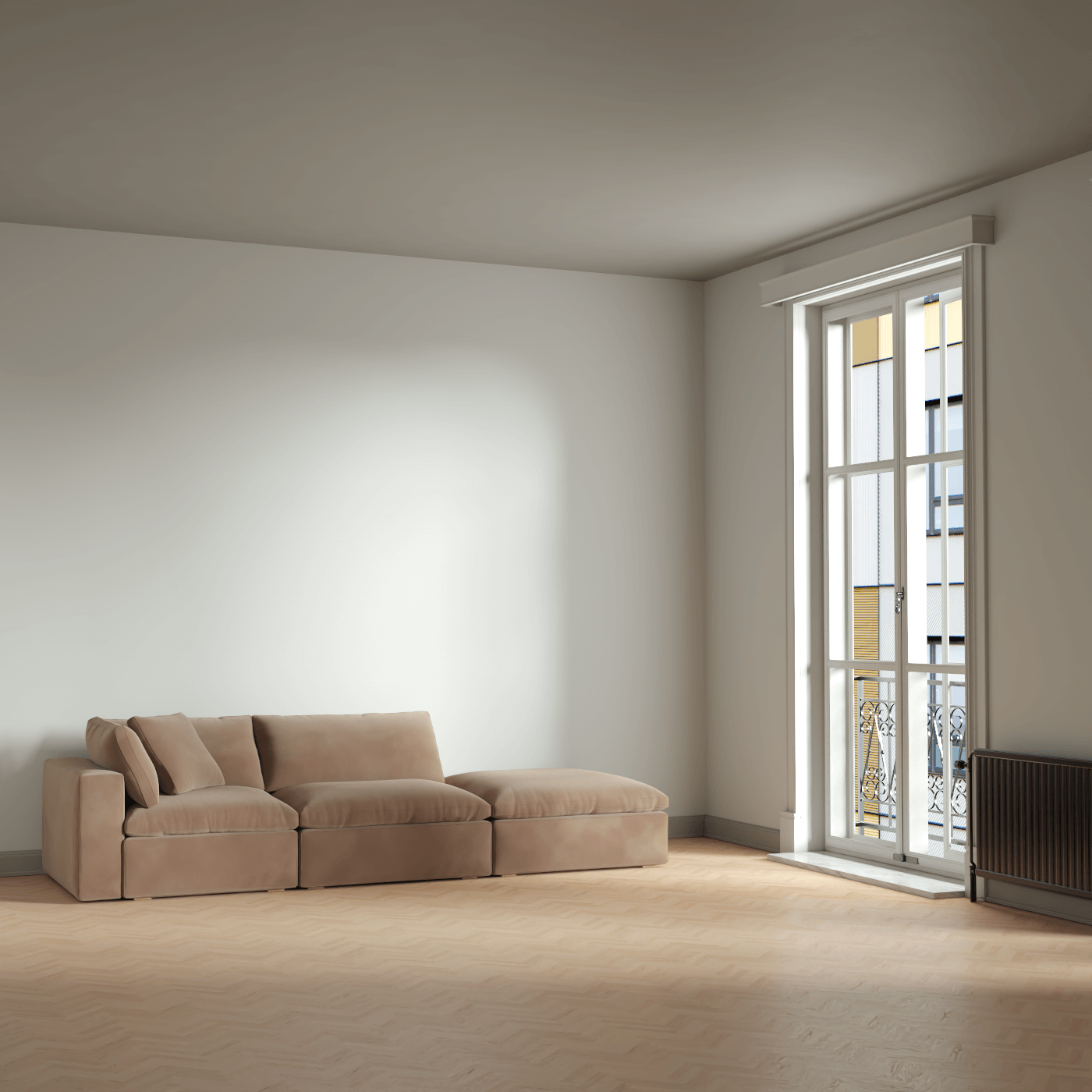 Ari modulares Ecksofa mit Sitzhocker