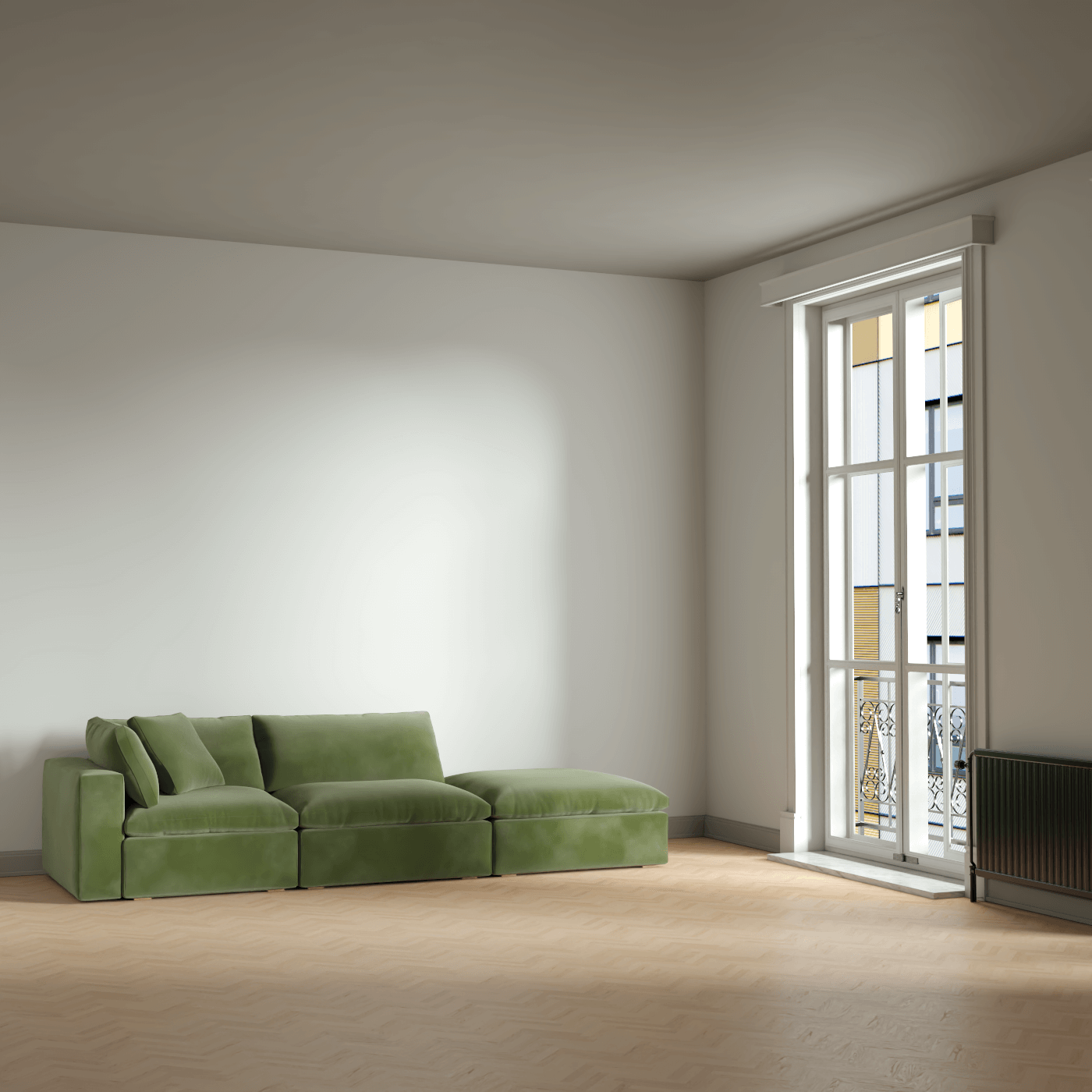 Ari modulares Ecksofa mit Sitzhocker