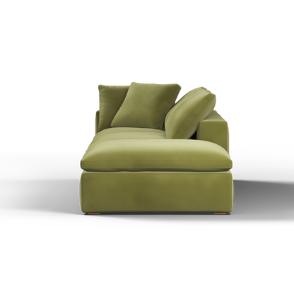 Canapé d'angle modulable Ari avec pouf - Large choix de tissus