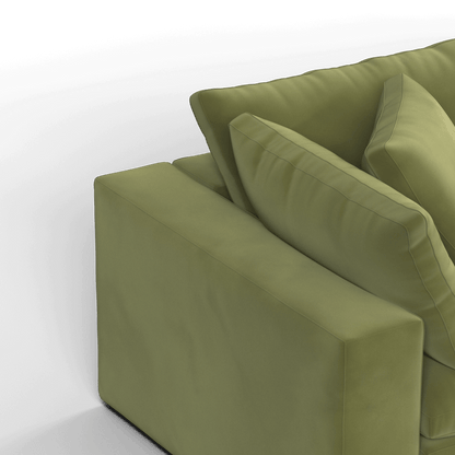 Canapé d'angle modulable Ari avec pouf - Large choix de tissus