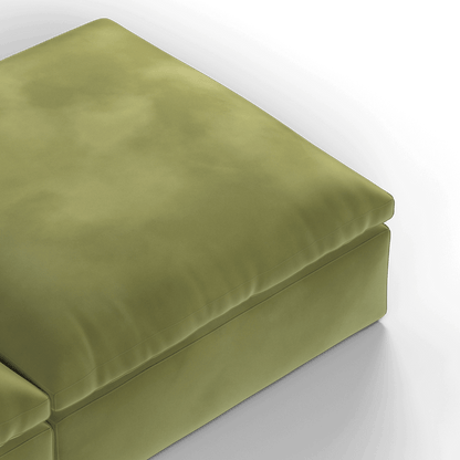 Canapé d'angle modulable Ari avec pouf - Large choix de tissus
