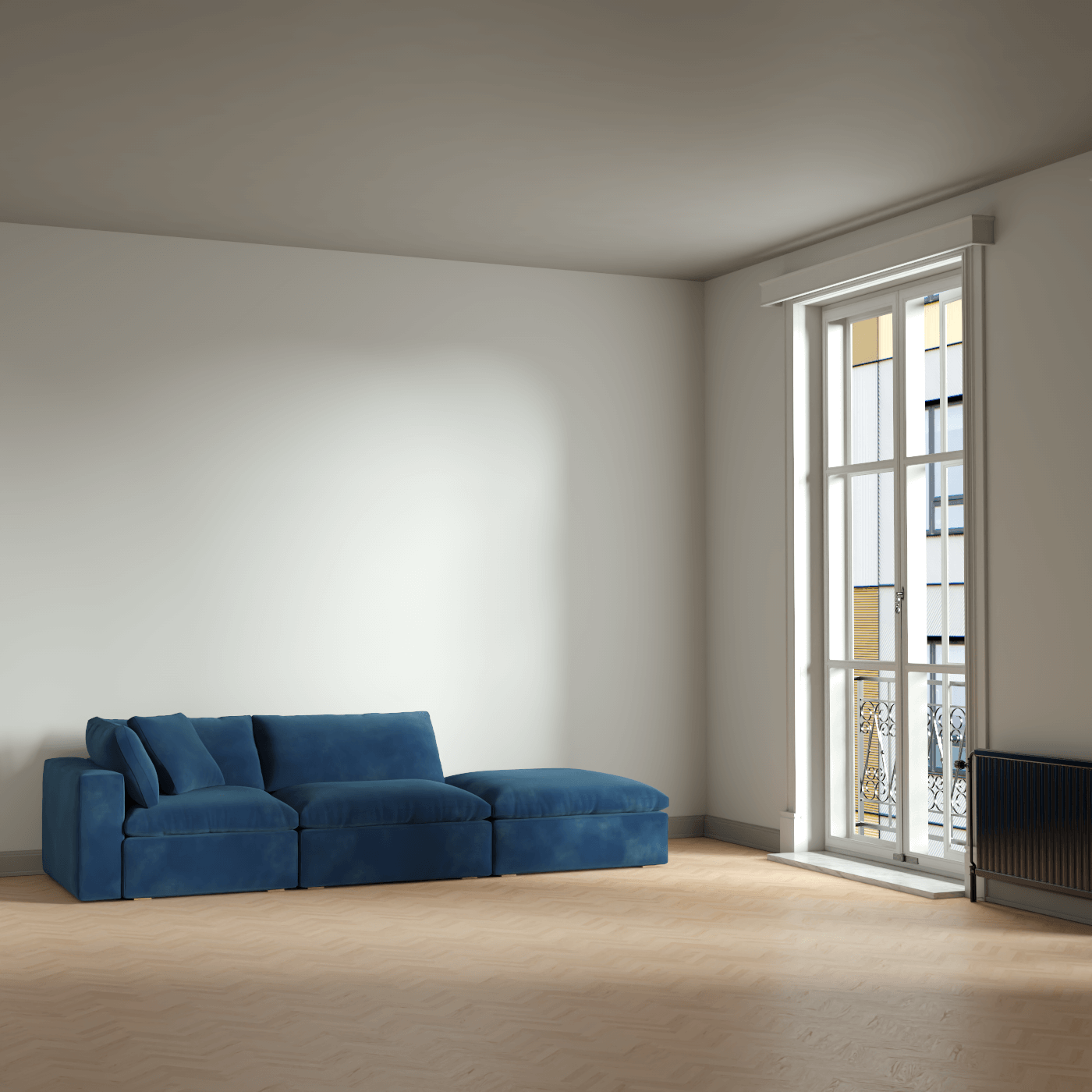 Ari modular corner Sofa with pouffe - Wide fabric range