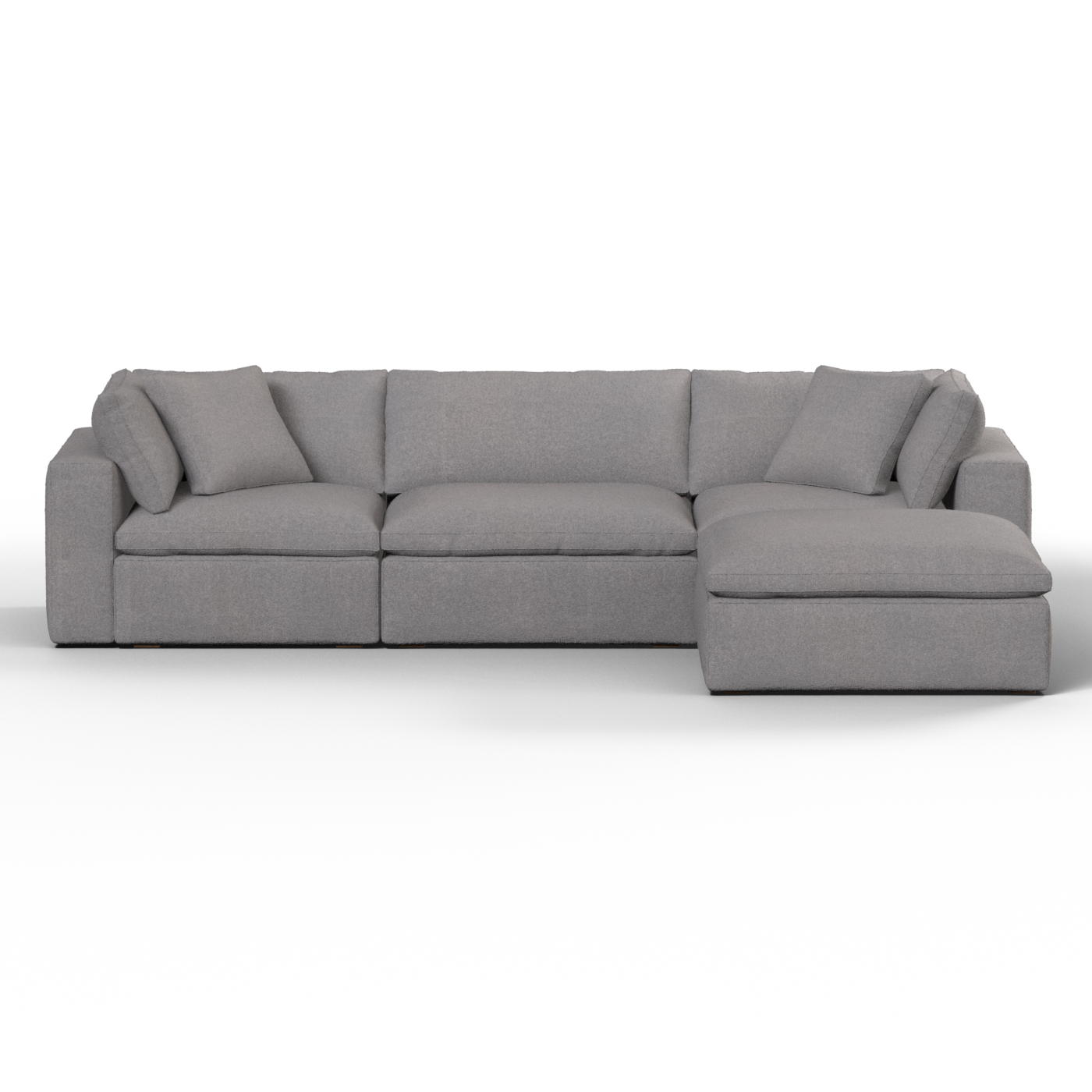 Canapé d'angle modulaire trois places Ari avec personnalisation complète du tissu