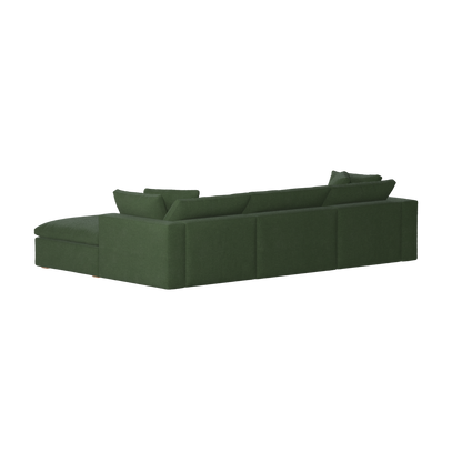 Canapé d'angle modulaire trois places Ari avec personnalisation complète du tissu