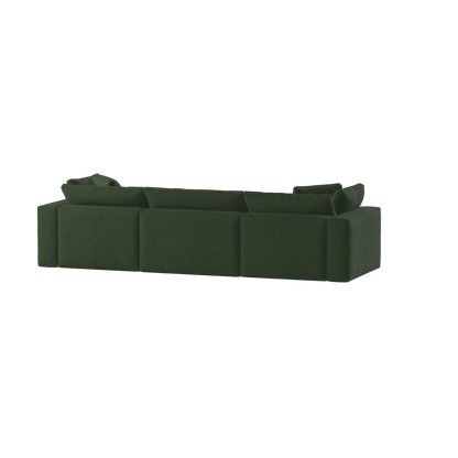 Canapé d'angle modulaire trois places Ari avec personnalisation complète du tissu