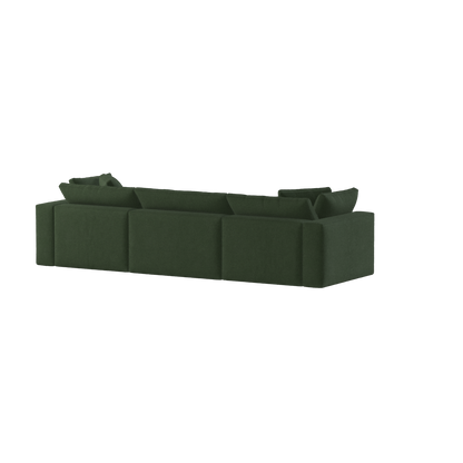 Canapé d'angle modulaire trois places Ari avec personnalisation complète du tissu