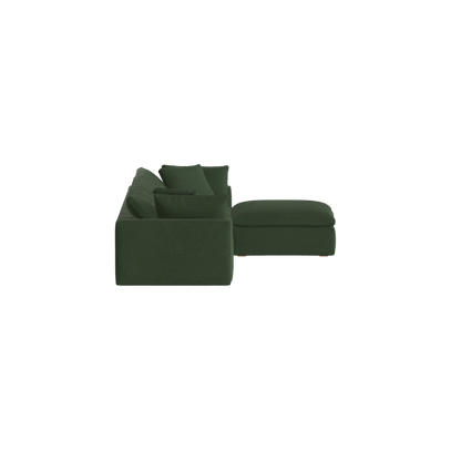 Canapé d'angle modulaire trois places Ari avec personnalisation complète du tissu