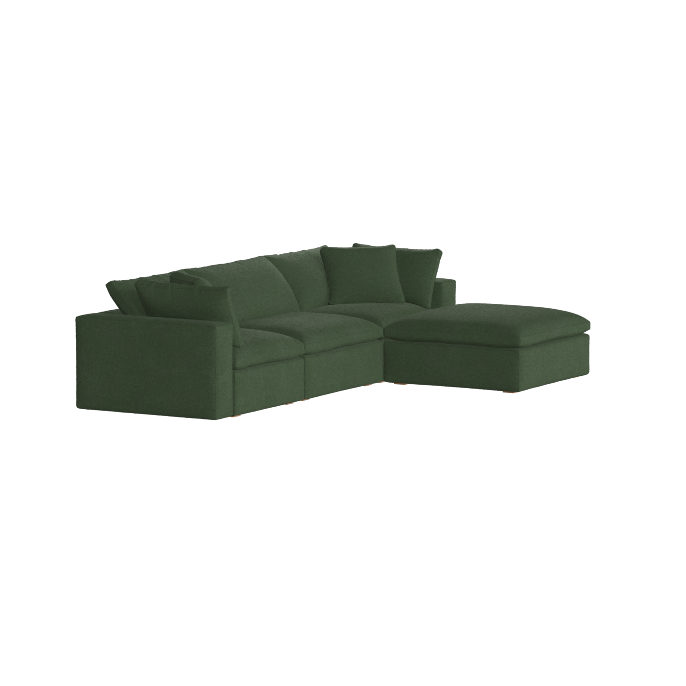 Canapé d'angle modulaire trois places Ari avec personnalisation complète du tissu