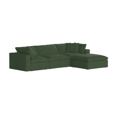Canapé d'angle modulaire trois places Ari avec personnalisation complète du tissu