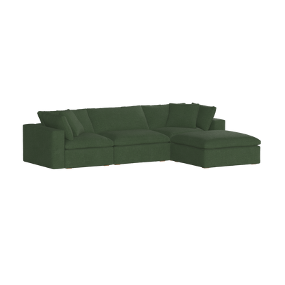 Canapé d'angle modulaire trois places Ari avec personnalisation complète du tissu